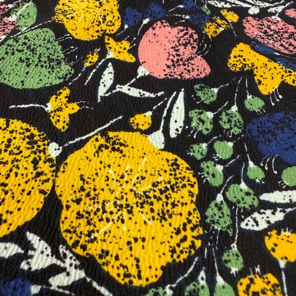 LuLaRoe Pencil Skirt Women’s M Lemon Floral Print Black Stretch 24” Midi - Picture 3 of 7